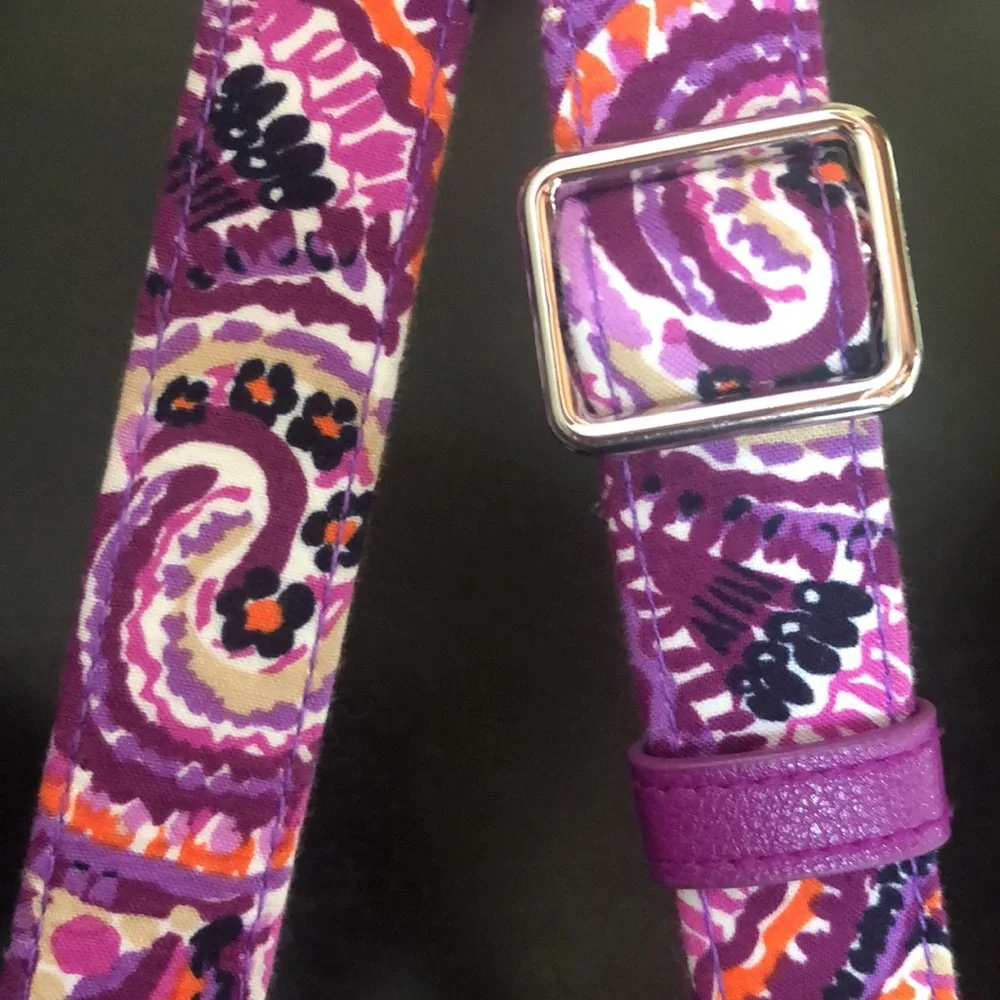 VERA BRADLEY Crossbody Hipster Purple/ Orange Paisley Bag/ Purse - Picture 13 of 13